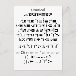Nautical - Zazzle-Schriftart-Mustervorlage mit Gui Postkarte