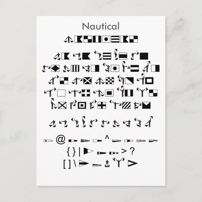 Nautical - Zazzle-Schriftart-Mustervorlage mit Gui Postkarte (Vorderseite)