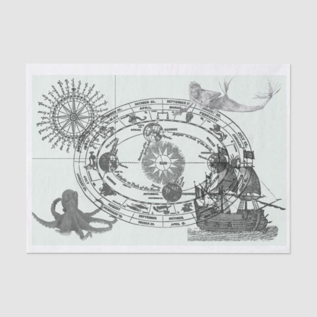 Nautik Seidenpapier (Vorderseite)