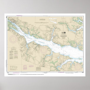 Nautikkarte des Pamlico River 11554 Poster