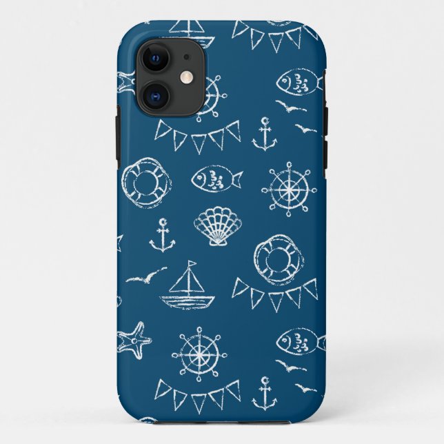 Nautikkühl Zeichnend Muster 2 Case-Mate iPhone Hülle (Rückseite)