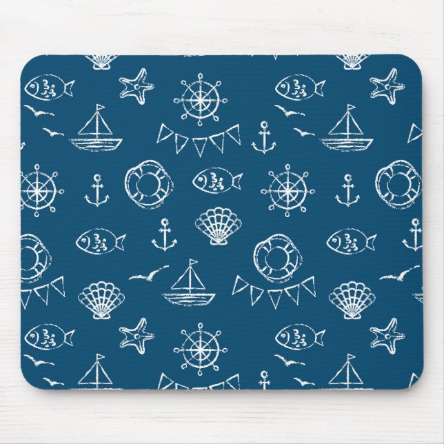 Nautikkühl Zeichnend Muster 2 Mousepad (Vorne)