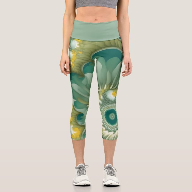Nautilus Abstrakt Capri Leggings (Vorderseite)