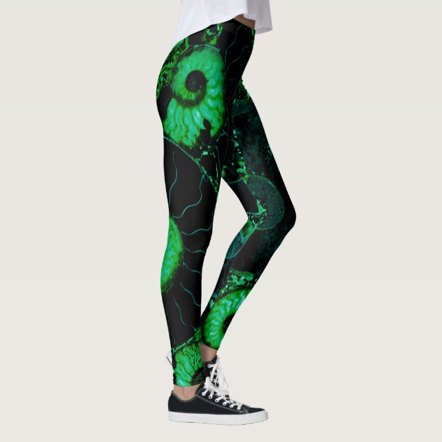 Nautilus-grüne Muschel Leggings (Rechts)