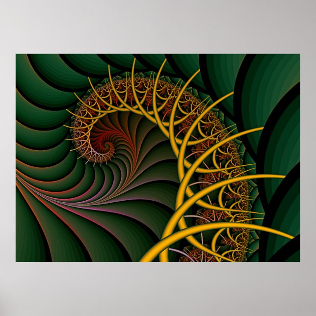 Nautilus Inner Float Chambers - Fraktal Art Poster (Vorne)