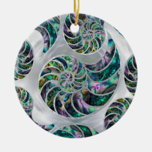 Nautilus Muschel Abalone und Pearl Keramik Ornament