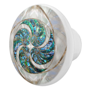 Nautilus Muschel - Abalone und Pearl Keramikknauf
