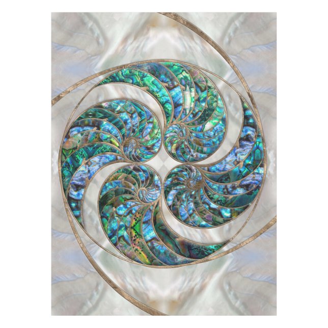 Nautilus Muschel - Abalone und Pearl Tischdecke (Vorderseite)