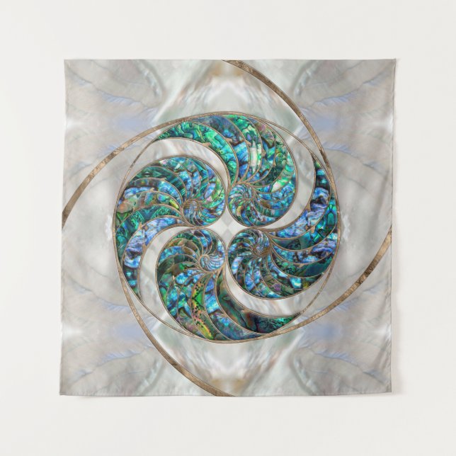 Nautilus Muschel - Abalone und Pearl Wandteppich (Vorderseite)