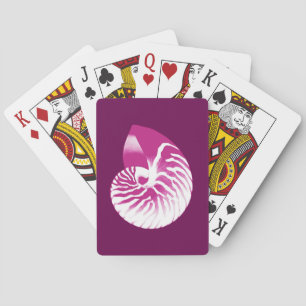Nautilus-Muschel - Auberginen lila und weiß Spielkarten