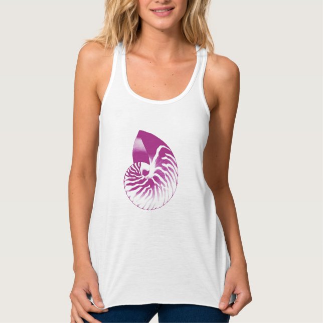 Nautilus-Muschel - Auberginen lila und weiß Tank Top (Vorderseite)