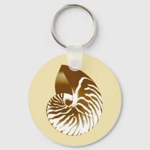 Nautilus-Muschel - Braun, Weiß und Beige Schlüsselanhänger