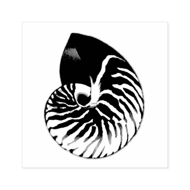 Nautilus Muschel Illustration Gummistempel (Prägung)