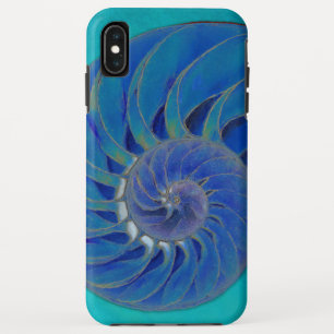 Nautilus-Muschel im Blau Case-Mate iPhone Hülle