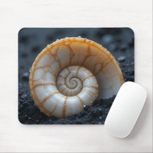 Nautilus-Muschel in vulkanischem Sandmakro Mousepad