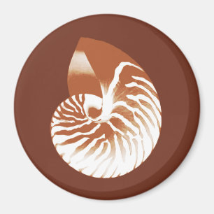 Nautilus-Muschel - Kakaobraun und weiß Magnet