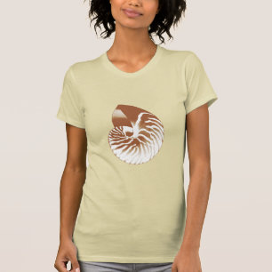 Nautilus-Muschel - Kakaobraun und weiß T-Shirt