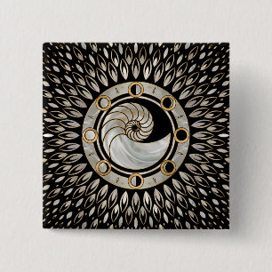 Nautilus-Muschel - Mondphasen Button