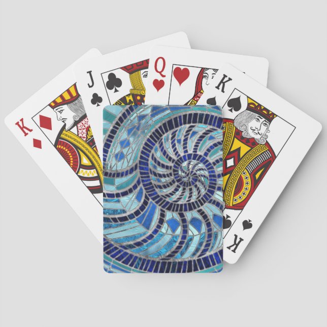 Nautilus-Muschel-Mosaikkunst Spielkarten (Rückseite)
