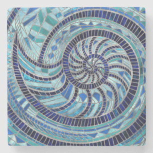 Nautilus-Muschel-Mosaikkunst Steinuntersetzer
