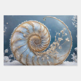 Nautilus Muschel Print Geschenkpapier Set