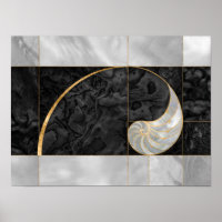 Nautilus Muschel - Schwarzer Abalone und Perle