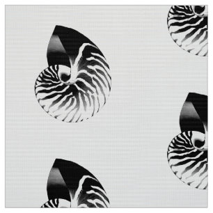 Nautilus-Muschel - Schwarzweiss Stoff