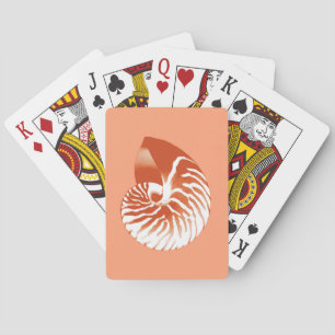 Nautilus-Muschel - Terrakotta und Weiß Spielkarten