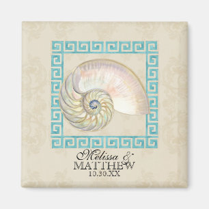Nautilus-Muschelwatercolor-griechischer Magnet