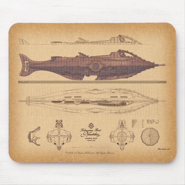 Nautilus-Pläne durch David McCamant Mousepad (Vorne)