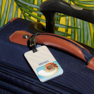 Nautilus Seashell und Sand Gepäckanhänger
