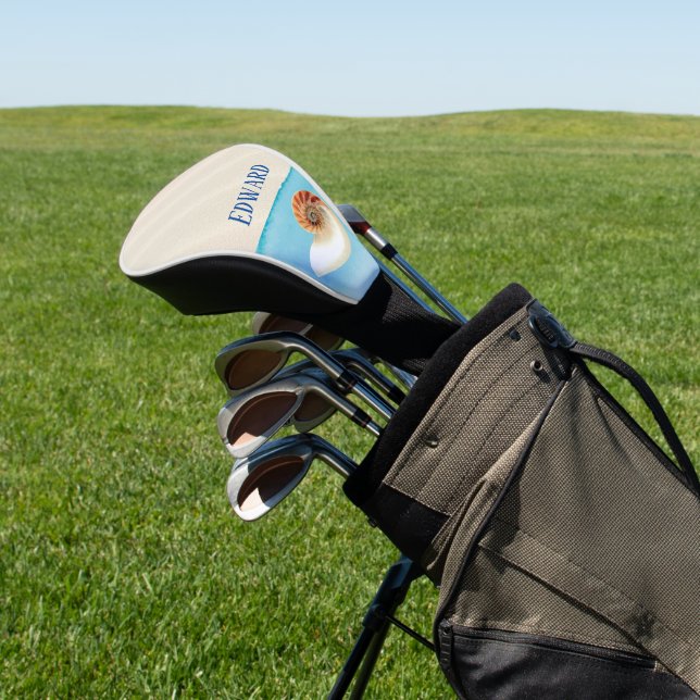 Nautilus Seashell und Sand Golf Headcover (In SItu)