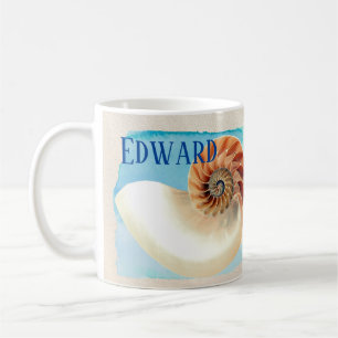 Nautilus Seashell und Sand Kaffeetasse