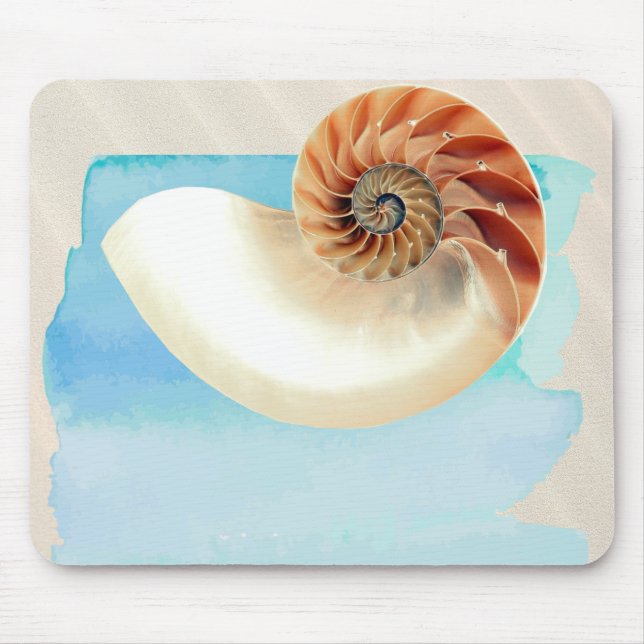 Nautilus Seashell und Sand Mousepad (Vorne)
