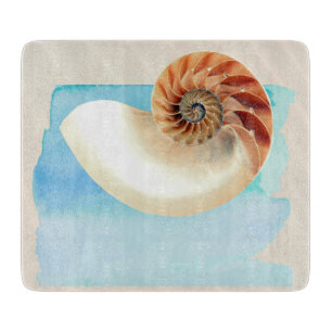 Nautilus Seashell und Sand Schneidebrett