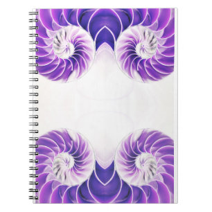 Nautilus Shell Fibonacci Carnet - blanc violet
