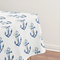 Nautique Baby shower nappe | Flore bleu marine