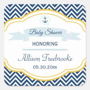 Nautique chevron marine or bébé garçon autocollant