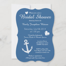 Nautique marine bleu nuptiale invitations de douch