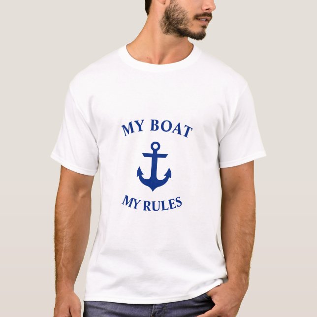 Nautique Mon Bateau Mes Règles Ancre T-Shirt M (Devant)