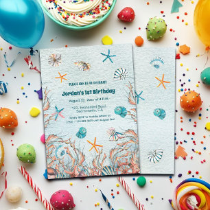 Nautique sous la mer 1er anniversaire Invitation