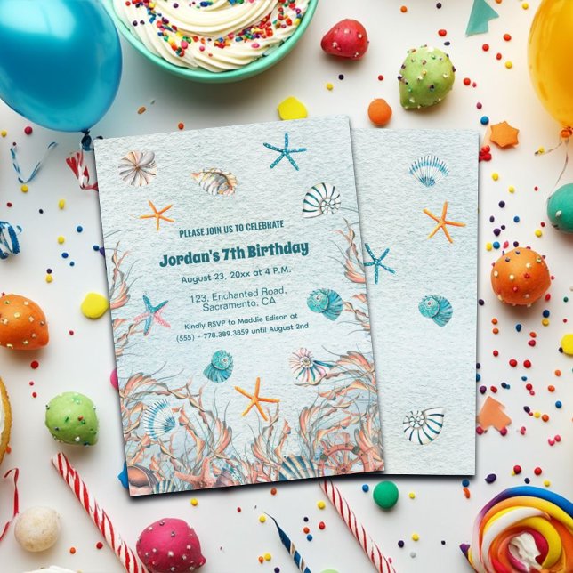 Nautique sous la mer 7e anniversaire Invitation (Créateur téléchargé)