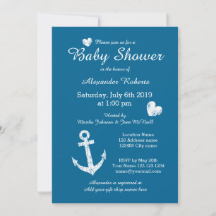 Nautique thème invitation bébé douche avec ancre