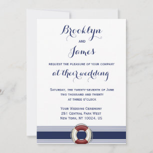 Nautiques Invitations De Mariage Blanches Avec Lif