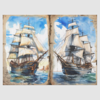 Nautis Ozeanschiff in Aquarell Seidenpapier