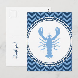Nautisch Blaue Hummer Küste  Postkarte
