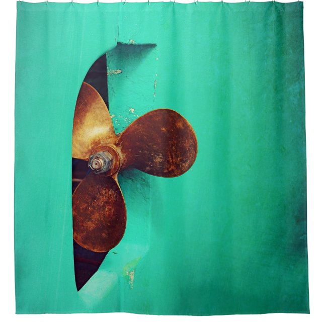 Nautisch - der Propeller-Duschvorhang des Schiffs Duschvorhang (Vorderseite)