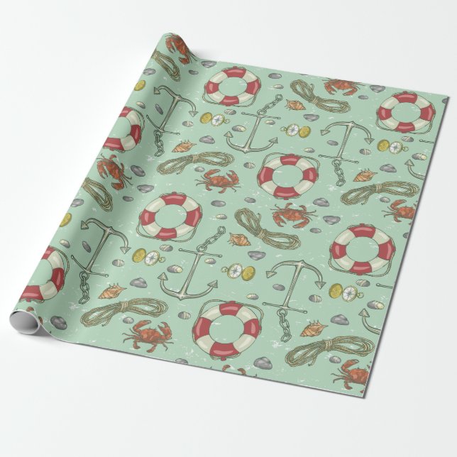 nautisch geschenkpapier (Ungerollt)