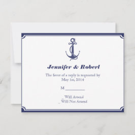 Nautische Anker auf der Navy-Response-Karte RSVP Karte