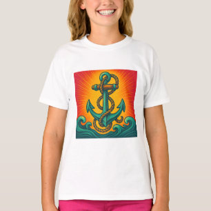 Nautische Anker-Pop-Art T-Shirt